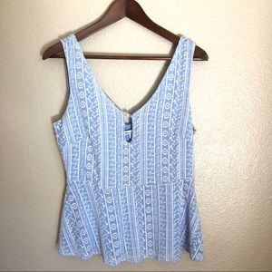 cupcakes & cashmere embroidered peplum top